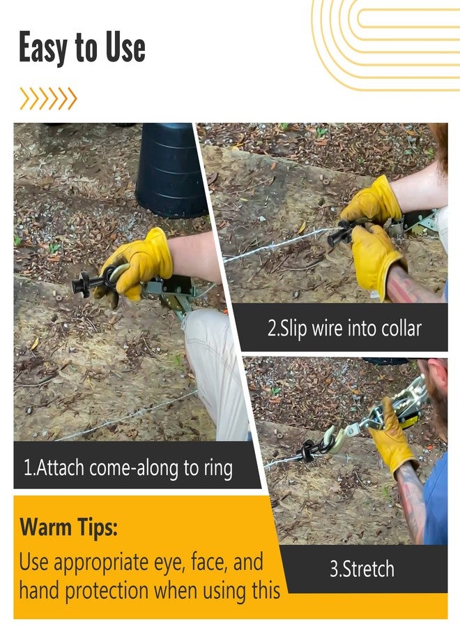 Dreyoo أداة سحب الأسلاك الشائكة من دريو، بديل لأداة تثبيت الأسلاك S16111000، أداة شد الأسلاك الشائكة، أداة شد الأسلاك الشائكة وأسلاك السياج، تشد وتصلح الأسلاك الشائكة وأسلاك السياج بسهولة، مصنوعة من الفولاذ، 5 × 2 × 2 بوصة، أسود - Image 5